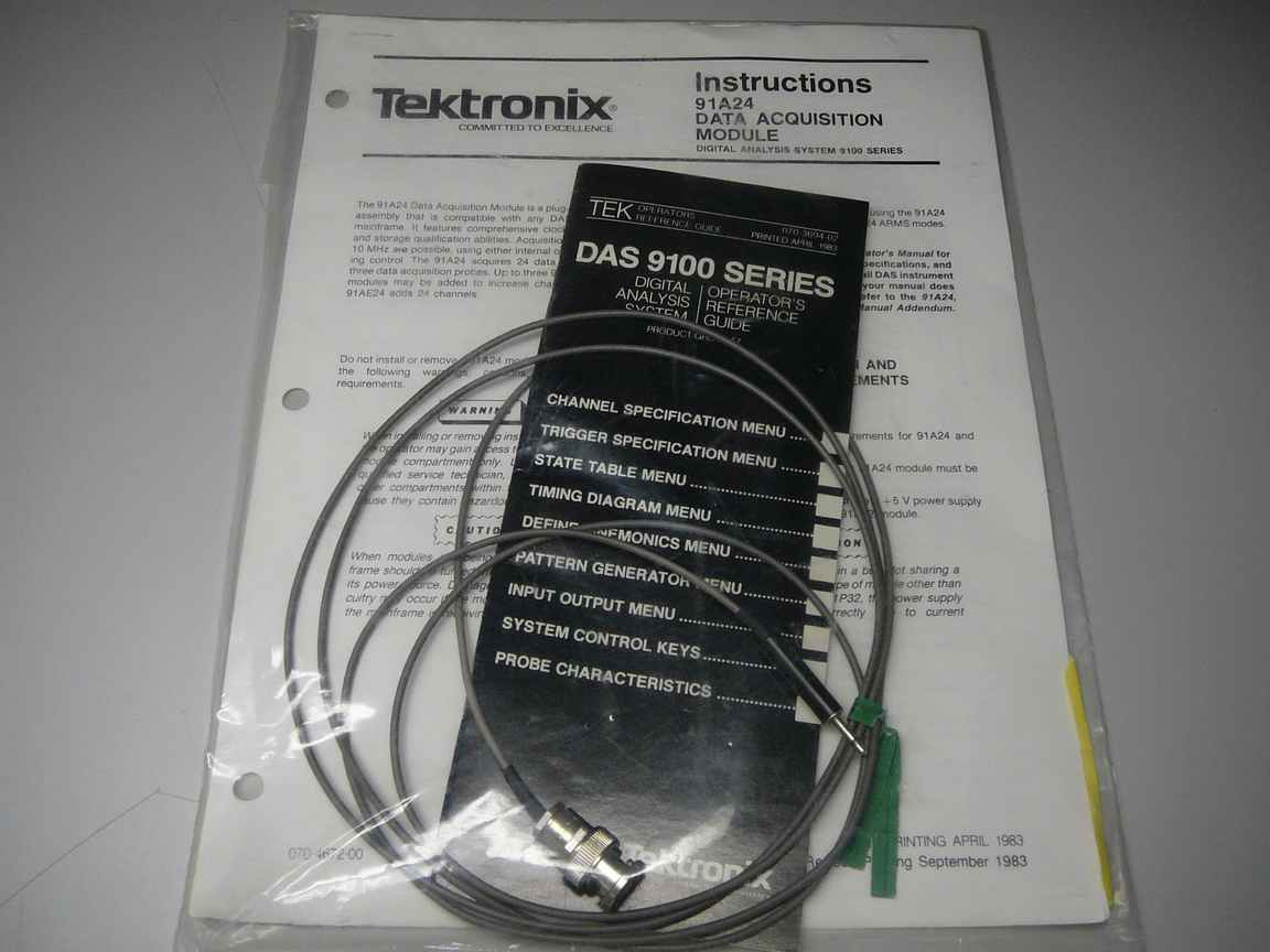 Tektronix 175-8165-00 External Sync-Ouput Cable and instructions for 91A24 Data Acq Module