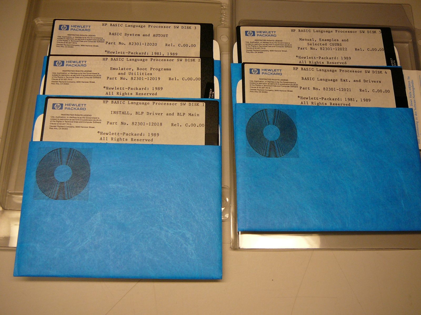 HP/Agilent HP BASIC Language Processor Software, 5 disks, Rev C.00.00