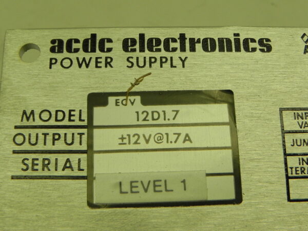 AC/DC Electronics ECV12D1.7 Linear Dual Output 12vdc 1.5A Open Frame AC/DC Power Supply