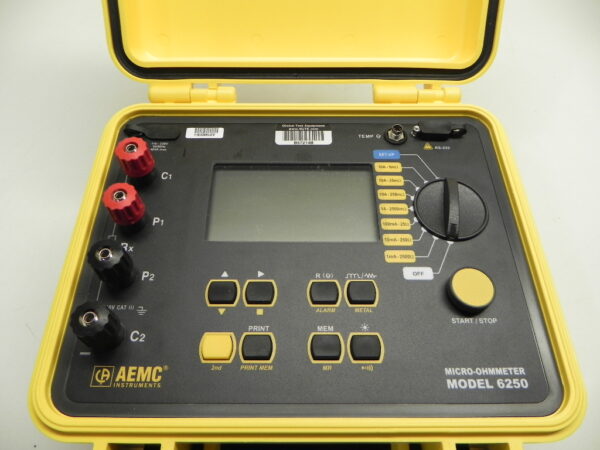 AEMC 6250 Micro-Ohmmeter, 4-Wire, 2500 Ohm, 10A