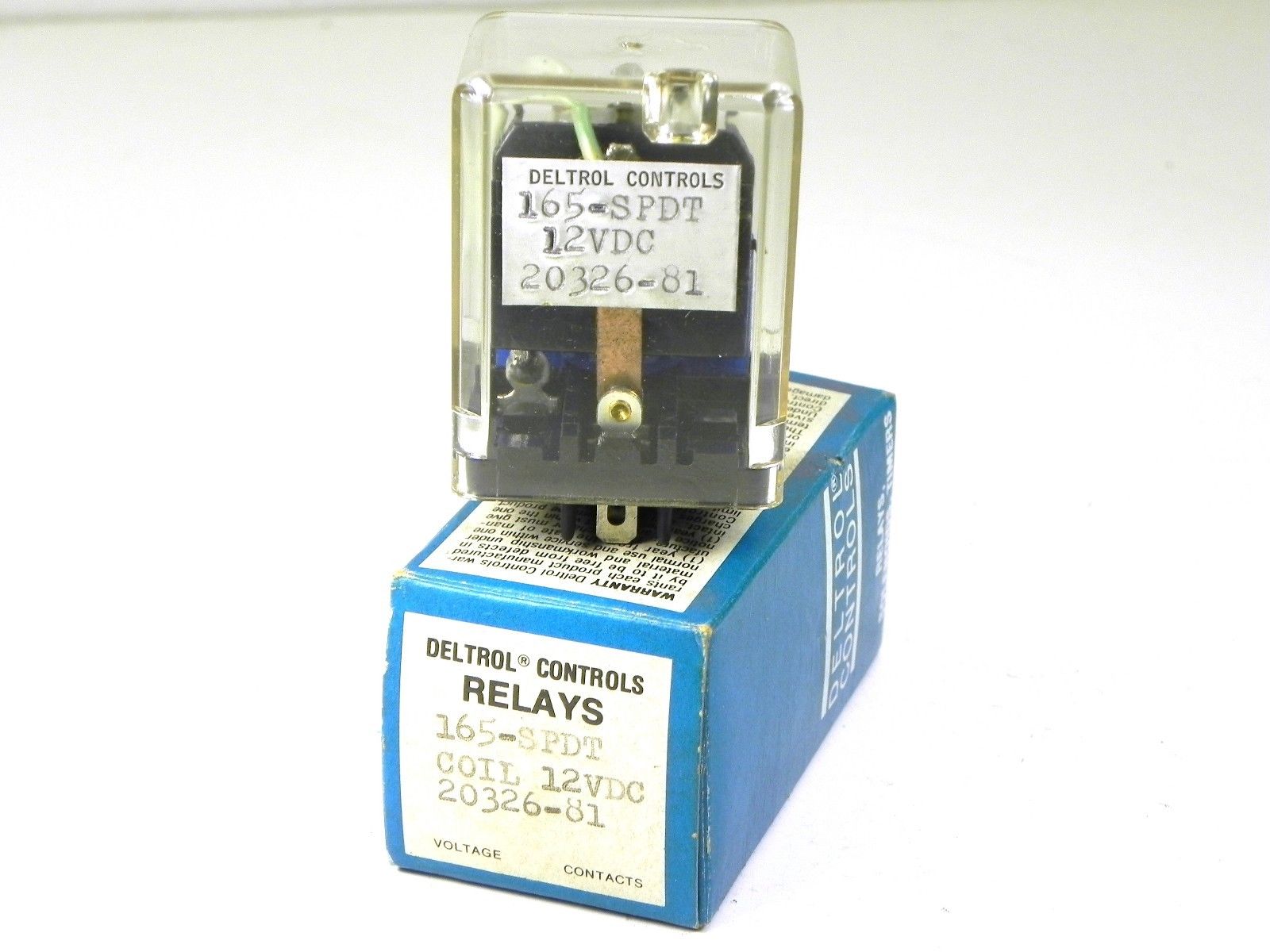 Deltrol  20326-81 Relay, SPDT Coil 5A 12 VDC Plug-In NEW