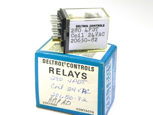 Deltrol 20650-82 Relay, 4PDT, 3A, 24VAC  Plug-In NEW