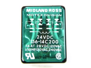 Midland 156-14C200 Relay, 4PDT 5A 24VDC Plugin