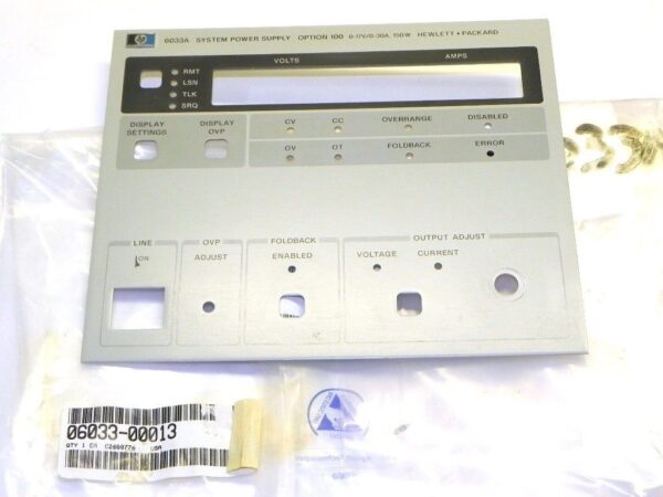 HP/Agilent 06033-00013 Front Panel with Overlay 6033A