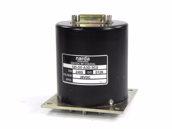 Narda 120-D0-A3D Switch, RF Coxial, Dc TO 12.4 GHz , SP6T, 50 Ohm, Opt. 3C2 28V
