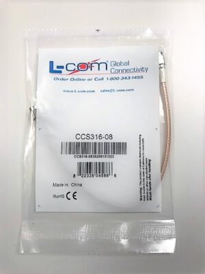 L-Com CCS316-08 RG316 Coaxial Cable, SMA Male / Male, 8 Inch