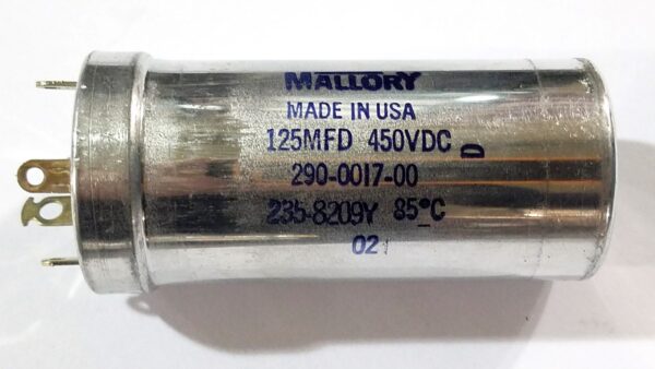 Mallory 290-0017-00 125MFD, 450V Capacitor