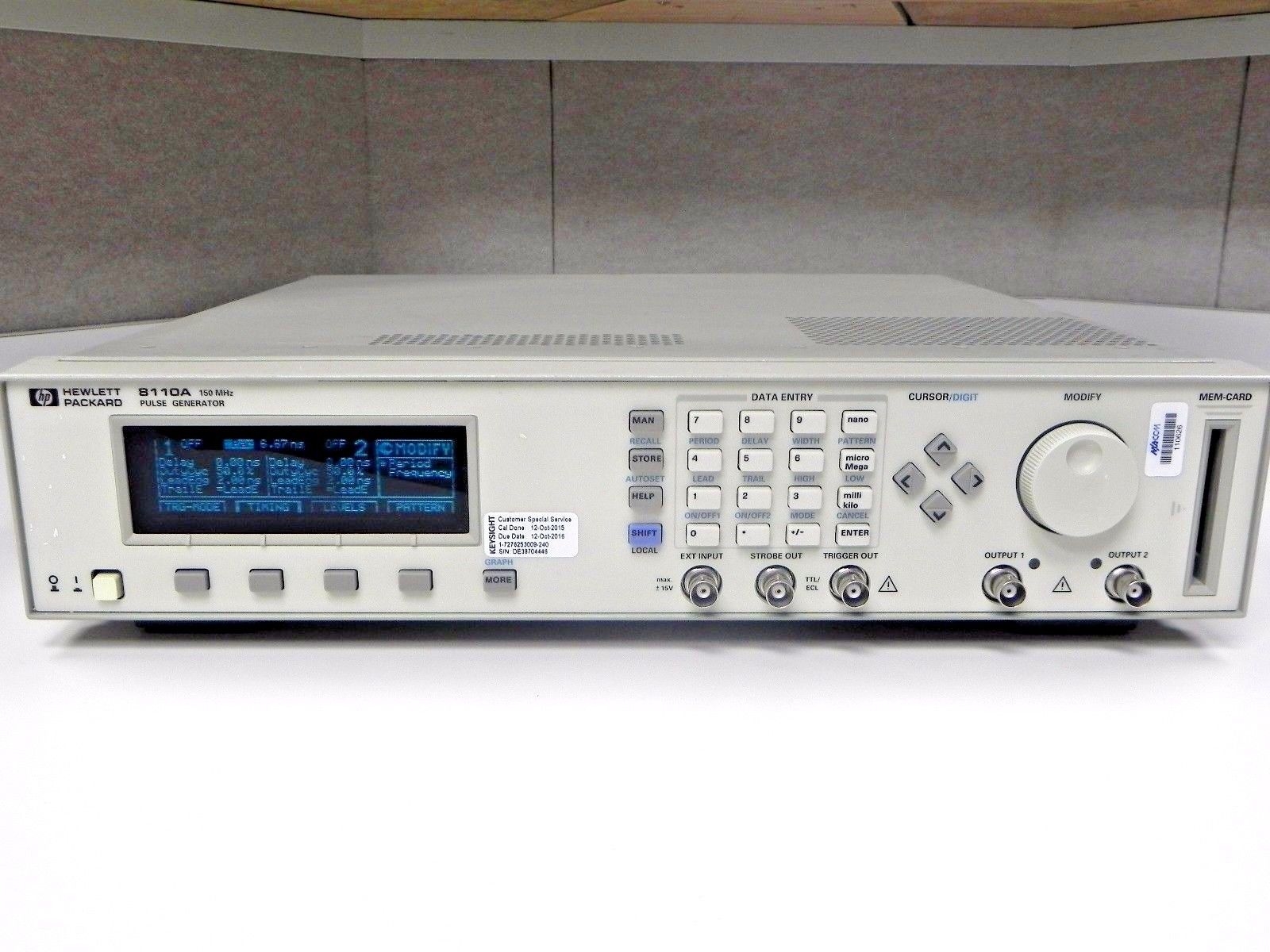 HP/Agilent 8110A Pulse Pattern Generator, 150 MHz Global Test Equipment