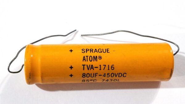 Sprague TVA-1716 80uF, 450V Capacitor
