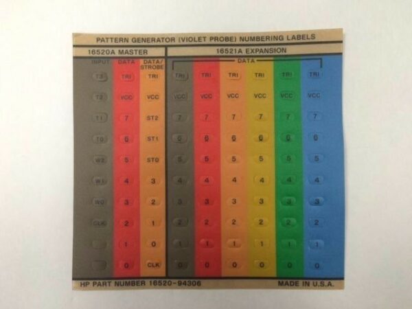 Keysight 16520-94306 Pattern Generator Numbering Labels for 16520A/16521A, Violet Probe