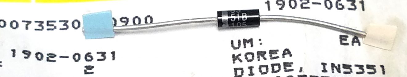Keysight 1902-0631 Diode-Zener Vz-14V +-5PCT Iz-0.1A Zz-2.5 Ohm IR-1uA PD-5W, 1N5351