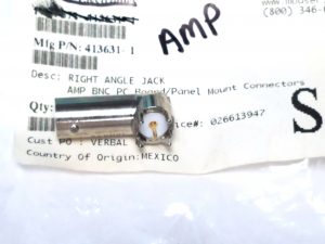 AMP 413631-1 Right Angle BNC Jack, Board/Panel Mount
