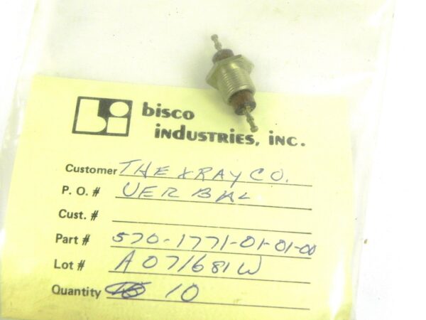 Bisco Industries (Cambion) 570-1771-01-01-00 Feed thru Insulated Terminals, Thread Mount, Bag of 10