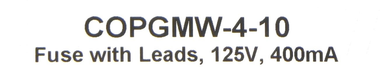 Copper Bussmann GMW-4-10 Fuse with Leads, 125V, 400mA