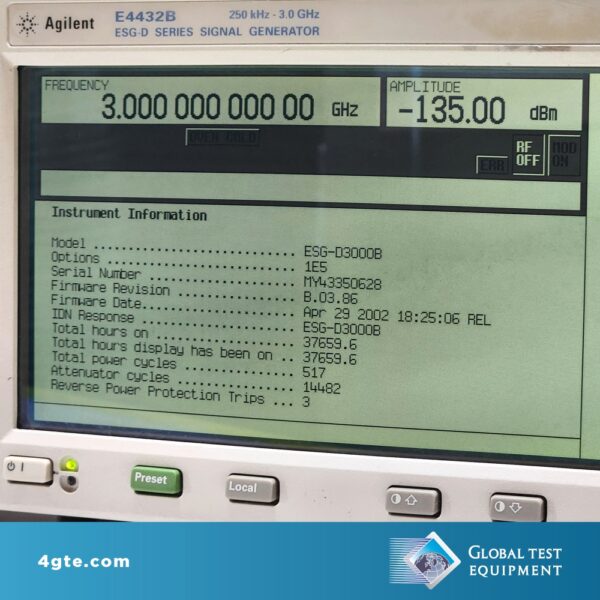 Keysight E4432B-1E5 ESG-D Series Digital RF Signal Generator, 3 GHz