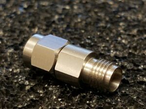 Quality 3.5mm male to female audio adapter for testing equipment.