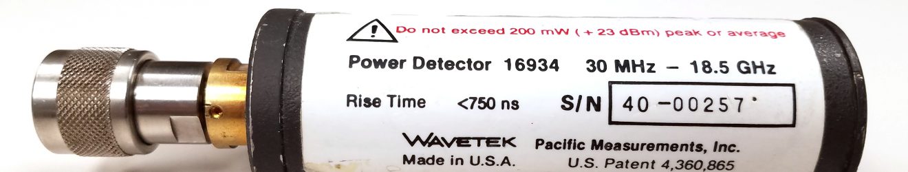 Wavetek/Pacific Power Measurements 16934 Peak Power detector, 30 MHz to 18.5 GHz