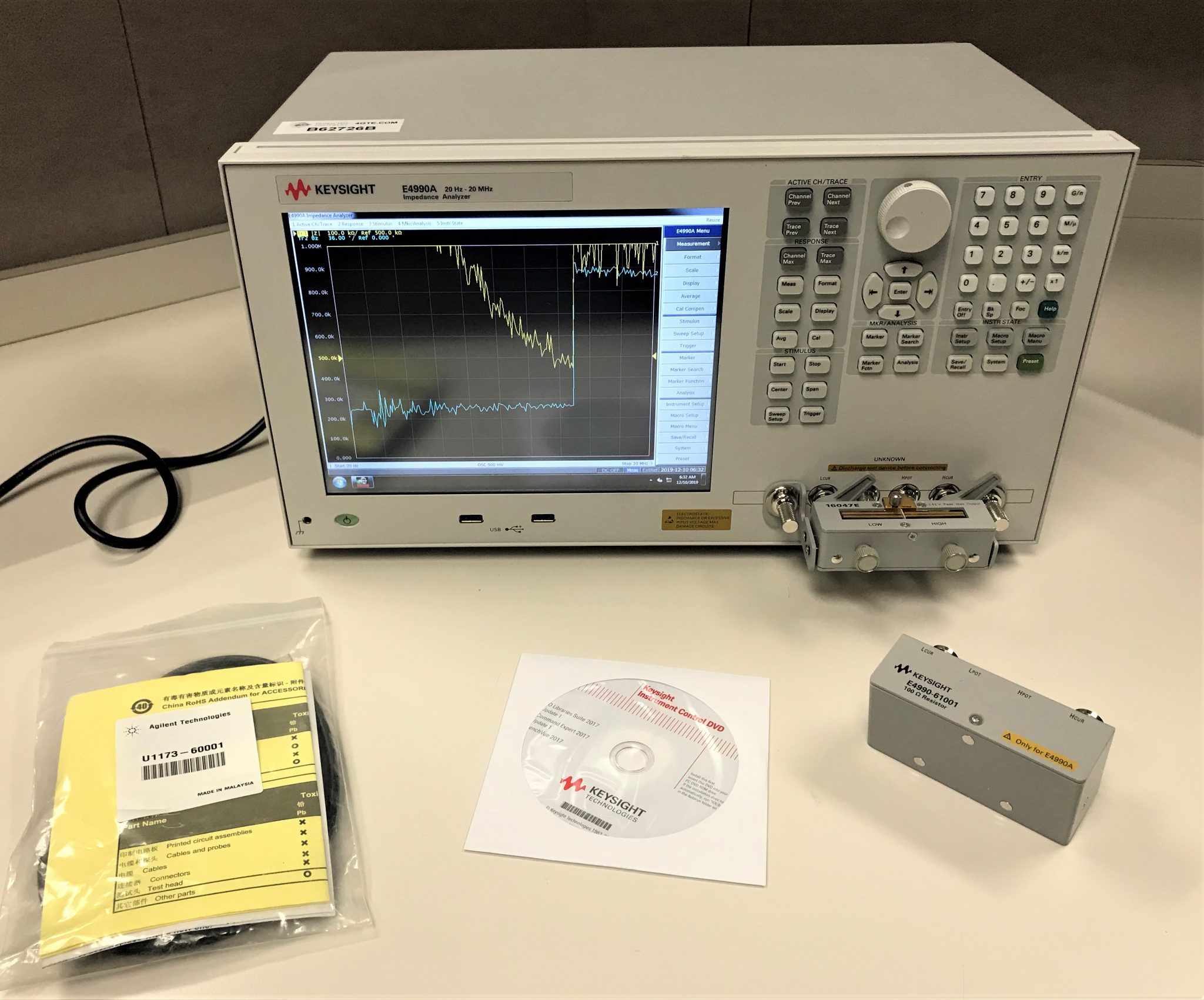 Keysight E4990A 20 MHz Impedance Analyzer, Includes Options 001/020 ...