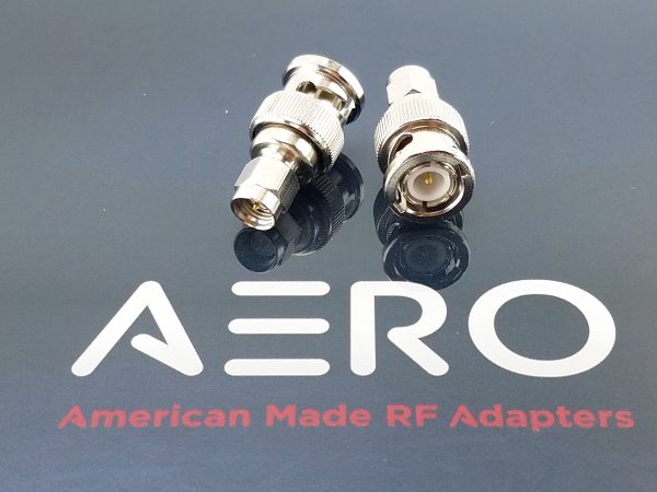 Aero BNC Male to SMA Male Adapter, 4 GHz, Made in the USA