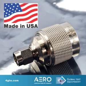 Aero Type N Male to SMA Male Adapter, Made in the USA