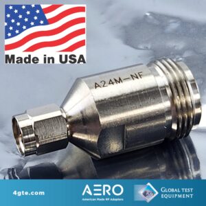 Aero A24M-NF RF Adapter, 2.4mm Male to Type N Female, Made in the USA