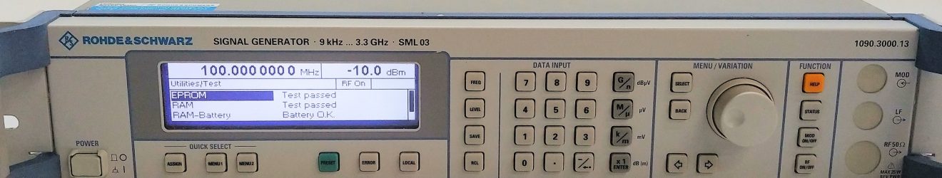 Rohde & Schwarz SML03 9kHz to 3.3 GHz Signal Generator (1090.3000.13) with Option B19