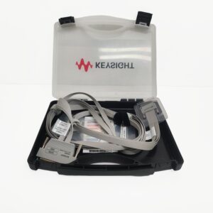 Keysight U4164A logic analyzer module with cables in protective case.