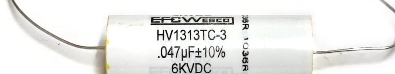 EFC Wesco HV1313TC-3-.047-6K-10 Lot of 13, .047uF 10% 6kV Axial Film Capacitor