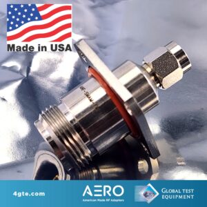 Aero Type N Female to SMA Male Adapter, Flange Mount, Made in the USA