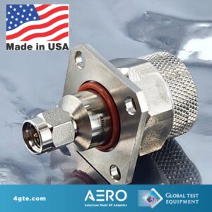 Aero Flange Mount Type N Male to SMA Male Adapter, Made in the USA