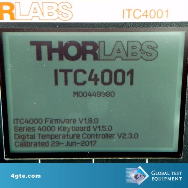 Thorlabs ITC4001 Benchtop Laser Diode/TEC Controller, 1 A / 96 W