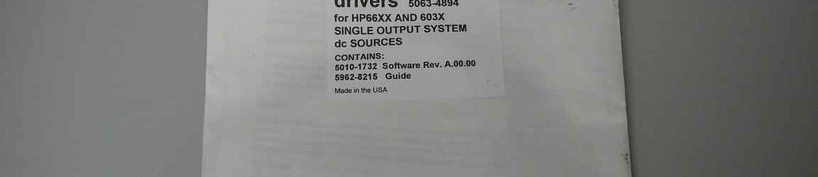 Keysight 5063-4894 VXI Plug & Play Drivers for 66xx and 603x Power Supplies