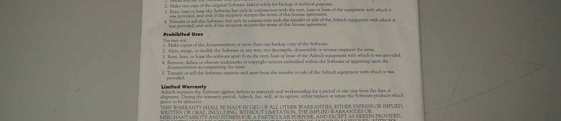 Adtech F001-A AX/4000 Controller Software, Version 3.11, Windows/Windows NT