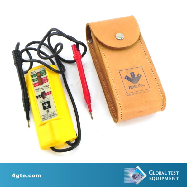 Ideal 61-054 DC 600 AC 550 Voltage Tester with leather belt case.