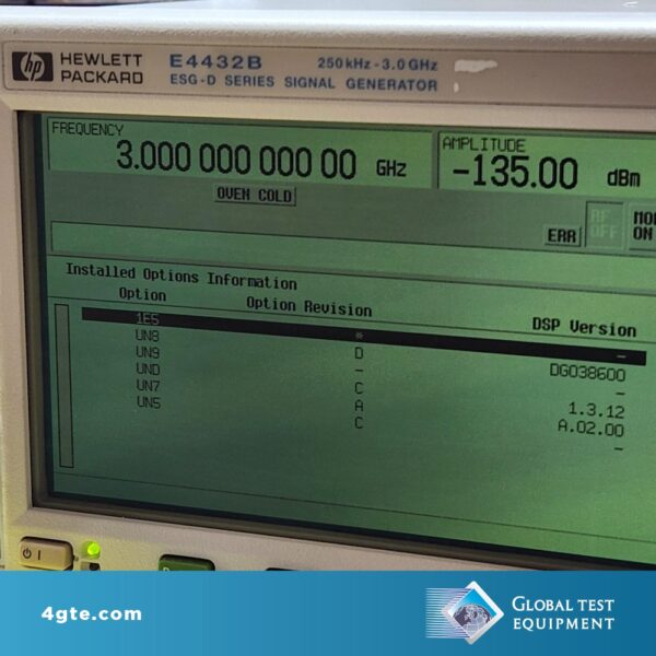 Keysight E4432B-1E5/UN5/UN7/UN8/UN9/UND ESG-D Series Digital RF Signal Generator, 3 GHz