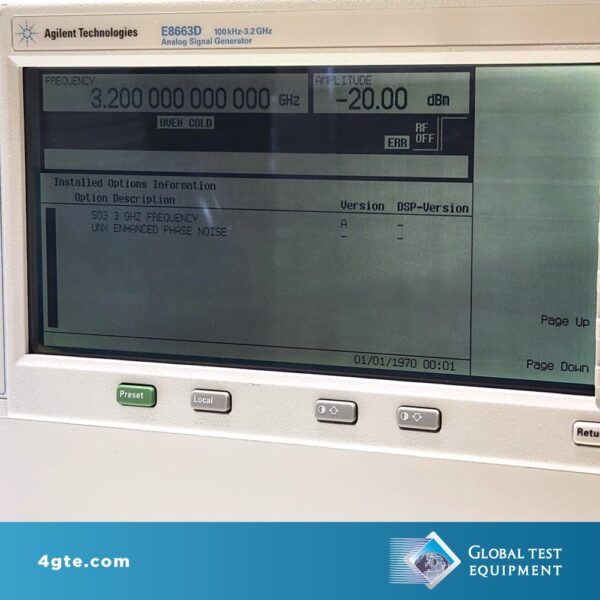 Keysight E8663D-503/UNX 100kHz-3.2GHz PSG Analog Signal Generator