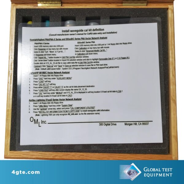 OML V12CAL Calibration Kit for WR-12. Compatible with PNA/PNA-X, E836XB/C, 8510B/C, Anritsu 37xxxD Network Analyzers