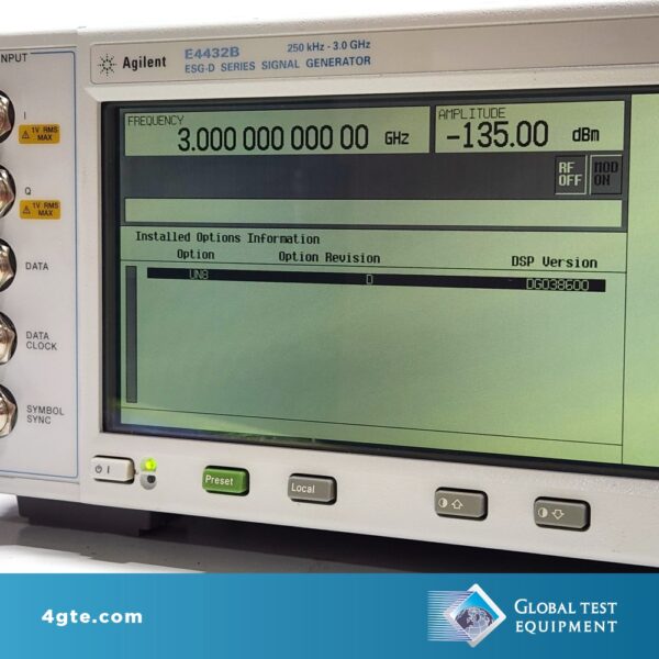 Keysight E4432B-UN8 ESG-D Series Digital RF Signal Generator, 3 GHz