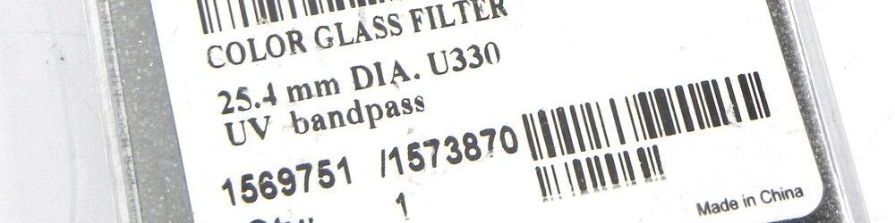 Newport FSR-U330 Optical Filter, UV Bandpass, 25.4 mm