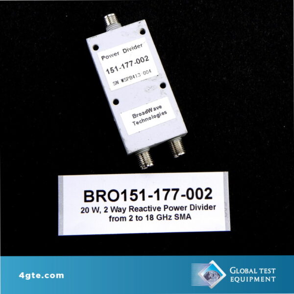 Broadwave Technologies 151-177-002 20 W, 2 Way Reactive Power Divider from 2 to 18 GHz SMA