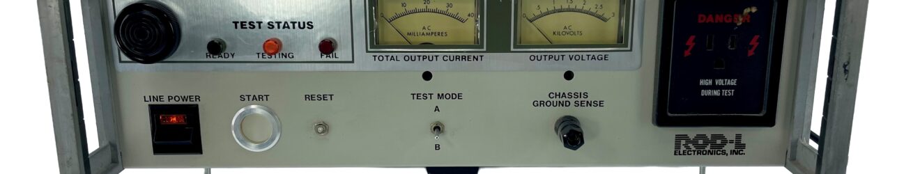 Rod-L M100AVS5-2.8-40 AC Hipot Tester, 2.8 kVAC 40 mAAC, Adjustable Trip Point