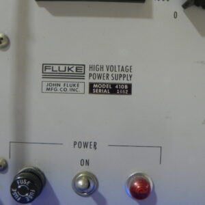High voltage power supply unit by Fluke, model 410B, with serial number 1662, used for testing and c.