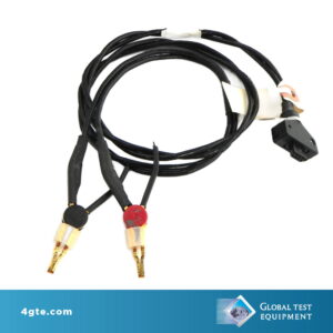 Test equipment cable with connectors for electronic testing and measurement.