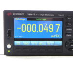 Accuracy Keysight 34461A multimeter measuring DC voltage with 6½ digits and Truevolt technology.