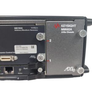 Keysight M9502A waveform generator with AXIe chassis and 12 GSa/s sampling rate.