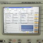 Close-up of Aeroflex-Viavi 3902 communication service monitor display with test settings.