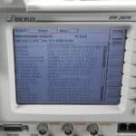 Communication service monitor screen displaying software version and setup details.