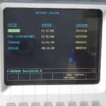 Communication service analyzer screen displaying software version and system info.